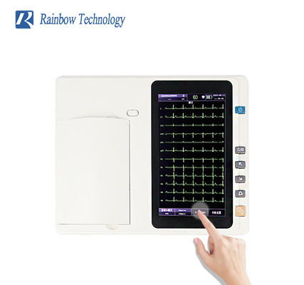 Đồ cầm tay 6 kênh ECG màn hình màn hình cảm ứng phân tích có thể sạc lại
