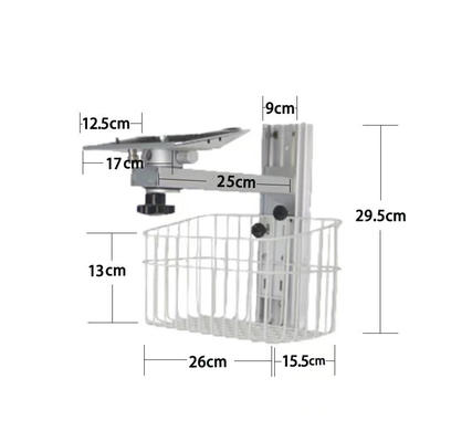 Bàn tay giám sát y tế với giỏ bệnh viện tường gắn thiết bị y tế cài đặt