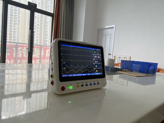 Máy theo dõi ECG y tế di động 10 inch cho phòng bệnh nhân xe cứu thương, đa thông số, chăm sóc tích cực, máy theo dõi tim mạch di động
