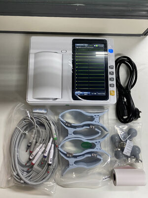 Máy ECG cầm tay 3/6 kênh với màn hình cảm ứng 7 inch, máy in mảng nhiệt để phân tích thời gian thực/ngoại tuyến