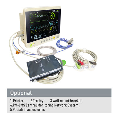 Giá nhà máy chất lượng cao 12.1 Inch Multi-Parameter Patient Monitor Thiết bị y tế cho bệnh viện